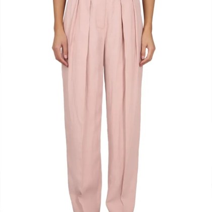 Stella McCartney - Pleated High-Waisted Soft Pants With Hook - Größe 40 - pink Stella McCartney - Pleated High-Waisted Soft Pants With Hook - Größe 40 - pink