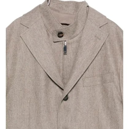 Incotex - Tailored Grey Jacket With Notched Lapel And Zipper - Größe 52 - grau