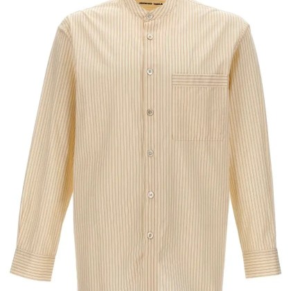 Birkenstock - Striped Cotton Poplin Shirt - Größe M - beige Birkenstock - Striped Cotton Poplin Shirt - Größe M - beige