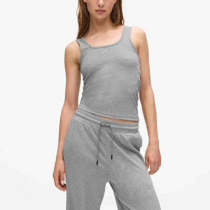 Karl Lagerfeld - Signature-Lounge-Tanktop - Größe XS - grau – Bild 4