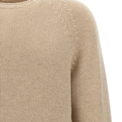 MA'RY'YA - Textured Knit Crew-Neck Sweater With Side Slits - Größe XL - beige – Bild 3