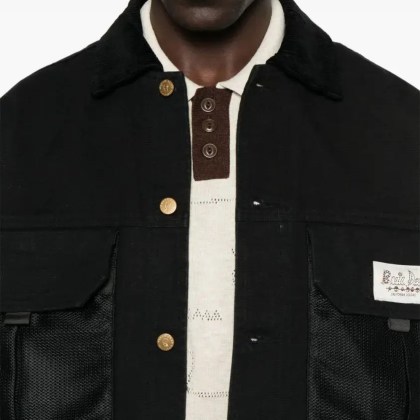 BRAIN DEAD - Boxy Cropped Jacket With Textured Details - Größe XL - schwarz