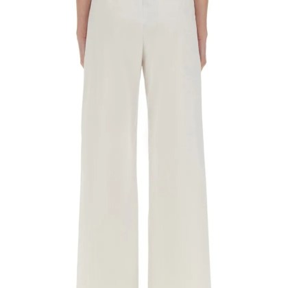 Moschino - High-Waisted Drawstring Wide Leg Pants - Größe 42 - weiß – Bild 3