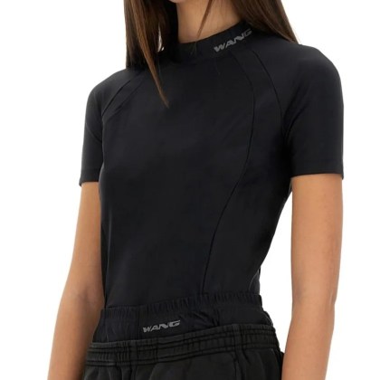 T by Alexander Wang - Fitted Black T-Shirt With Logo Details - Größe L - schwarz – Bild 2