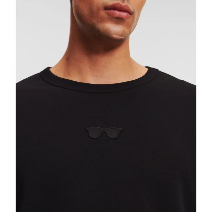 Karl Lagerfeld - OVERSIZE-T-SHIRT MIT SONNENBRILLE - Größe XS - schwarz – Bild 3