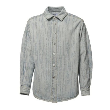 MSGM - Light Blue Denim Shirt With Embossed Pattern - Größe 44 - blau MSGM - Light Blue Denim Shirt With Embossed Pattern - Größe 44 - blau
