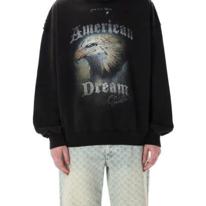 Misbhv - Oversized Black Hoody With Distressed Graphic Desi - Größe M - schwarz Misbhv - Oversized Black Hoody With Distressed Graphic Desi - Größe M - schwarz