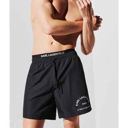 Karl Lagerfeld - RUE ST-GUILLAUME MITTELLANGE BOARD-SHORTS - Größe XS - schwarz – Bild 3