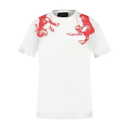 Simone Rocha - Hare Illustration T Shirt - Cotton - White - Größe M - weiß Simone Rocha - Hare Illustration T Shirt - Cotton - White - Größe M - weiß
