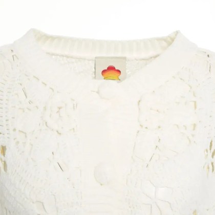 Farm Rio - Cardigan with openwork details - Größe XS - weiß – Bild 3