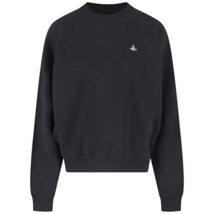 Vivienne Westwood - "Orb" Crewneck Sweatshirt, In Black Cotton - Größe S - schwarz Vivienne Westwood - "Orb" Crewneck Sweatshirt, In Black Cotton - Größe S - schwarz