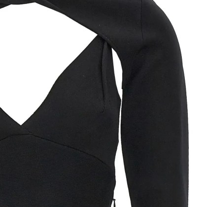 ROLAND MOURET - Stretch Knit Midi Dress - Größe 12 - schwarz – Bild 2