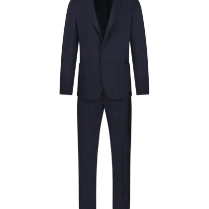 SANTANIELLO - Tailored Black Suit With Notch Lapels And Straight - Größe 54 - blau SANTANIELLO - Tailored Black Suit With Notch Lapels And Straight - Größe 54 - blau