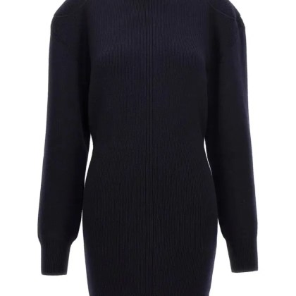Stella McCartney - Ribbed Knit Mini Dress With High Neck - Größe S - schwarz Stella McCartney - Ribbed Knit Mini Dress With High Neck - Größe S - schwarz
