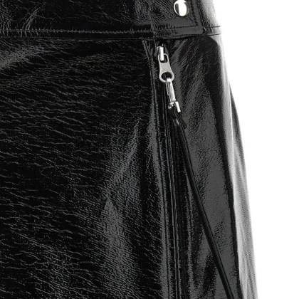 Courrèges - Zipped Vinyl%27 Skirt - Größe 34 - schwarz