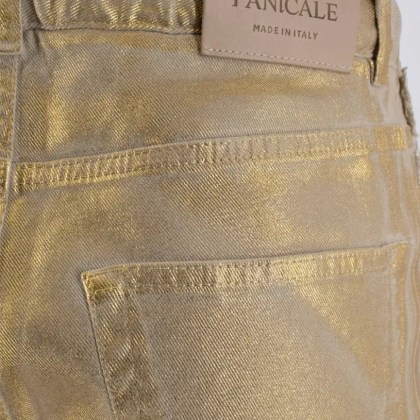 Panicale - Fringe-Detailed Gold Viscose Trousers With Drawstr - Größe 42 - beige – Bild 3