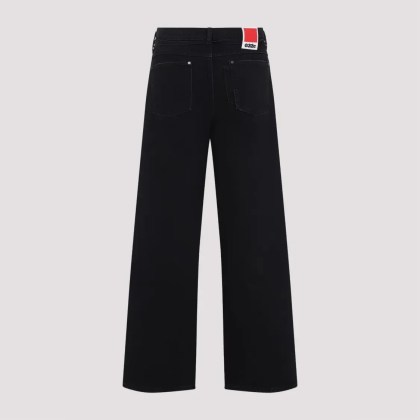 032c - Wide-Leg Black Jeans With High Waist - Größe 29 - schwarz – Bild 3