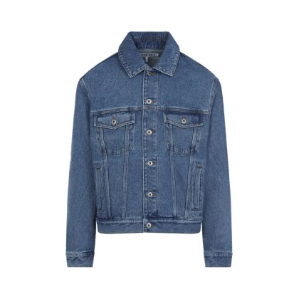 Loewe - Calfskin-Blend Denim Jacket With Embroidered Detai - Größe 48 - blau Loewe - Calfskin-Blend Denim Jacket With Embroidered Detai - Größe 48 - blau