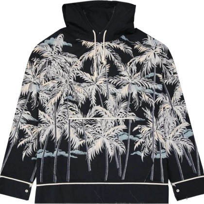 Palm Angels - Hooded Printed Shirt - Größe 46 - schwarz Palm Angels - Hooded Printed Shirt - Größe 46 - schwarz