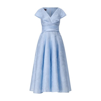 Talbot Runhof - Abendkleid mit floralem Stick - Größe 36 - blau Talbot Runhof - Abendkleid mit floralem Stick - Größe 36 - blau