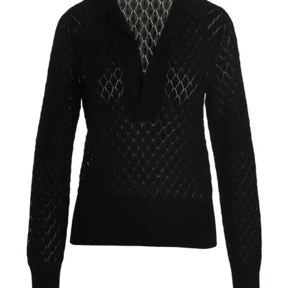 Sapio - Viscose Knit Polo Shirt - Größe 38 - schwarz Sapio - Viscose Knit Polo Shirt - Größe 38 - schwarz