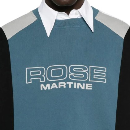 Martine Rose - Panelled Sweatshirt Blue Agean Rose Outline - Größe S - blau – Bild 3