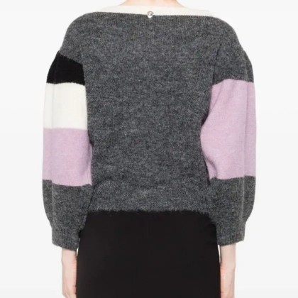 Twin-Set - Colour-Block Panelled Knit Sweater With Embellishe - Größe XS - bunt – Bild 4