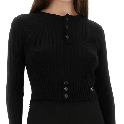 Vivienne Westwood - Cropped Knitted Top With Cashmere Blend - Größe L - schwarz – Bild 2