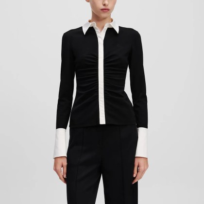 Karl Lagerfeld - KARL ESSENTIAL LANGARM-POLOSHIRT - Größe XL - schwarz – Bild 4