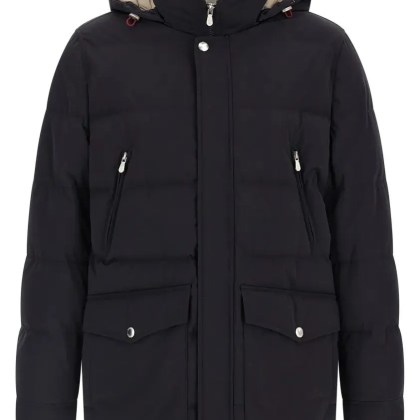 Brunello Cucinelli - Knit Insert Down Jacket - Größe XXL - blau Brunello Cucinelli - Knit Insert Down Jacket - Größe XXL - blau