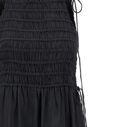 GANNI - Black Smock Tie' Dress - Größe 34 - grau – Bild 3