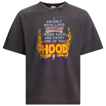 Saint Mxxxxxx - Bold Graphic Print T-Shirt In Faded Black Cotton - Größe XL - grau Saint Mxxxxxx - Bold Graphic Print T-Shirt In Faded Black Cotton - Größe XL - grau