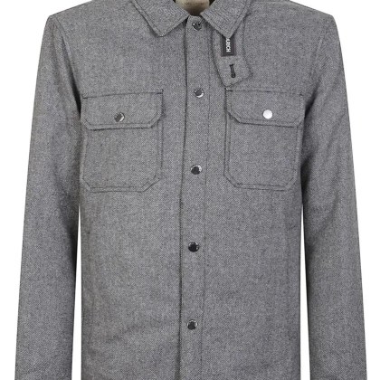 Woolrich - Grey Patterned Wool Blend Overshirt With Classic C - Größe M - grau Woolrich - Grey Patterned Wool Blend Overshirt With Classic C - Größe M - grau
