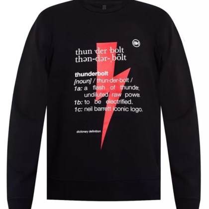 Neil Barrett - Black Cotton Blend Logo Sweatshirt - Größe M - black Neil Barrett - Black Cotton Blend Logo Sweatshirt - Größe M - black