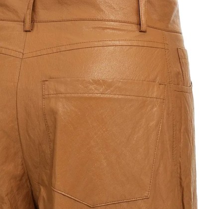 NUDE - Brown Leather-Effect Trousers - Größe 44 - braun – Bild 2