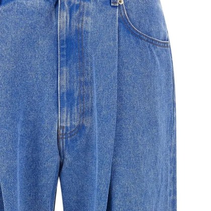 Marni - Wide-Leg Pleat Jeans With Contrast Stitching And S - Größe 36 - blau – Bild 3