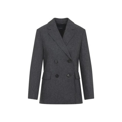 Max Mara - Double-Breasted Charcoal Grey Wool Blend Jacket - Größe 38 - grau Max Mara - Double-Breasted Charcoal Grey Wool Blend Jacket - Größe 38 - grau