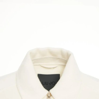 LIU JO - Wool-blend jacket with fringes - Größe 42 - weiß – Bild 3