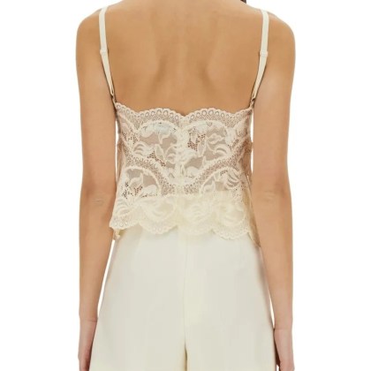 Paco Rabanne - Intricate Lace Top With Scalloped Hem - Größe 38 - beige – Bild 3