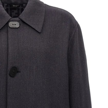 Fendi - Double Wool Coat - Größe 50 - blau – Bild 3