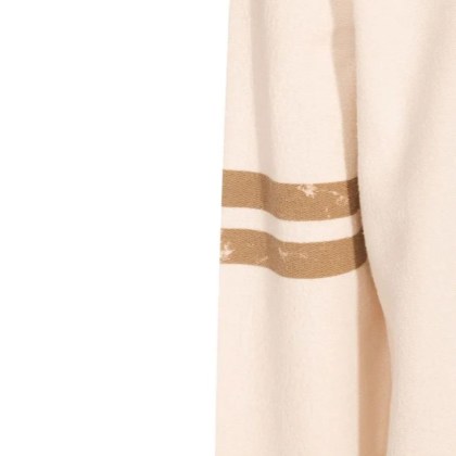 Golden Goose - Cream Sweater With Bold Text Design And Contrast S - Größe S - beige – Bild 3