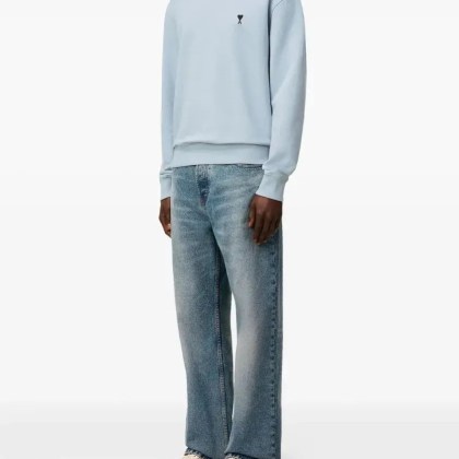 AMI Paris - Sky Blue Cotton Sweatshirt - Größe XL - grau – Bild 4