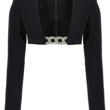 David Koma - 3D Crystsal Chain And Square Neck%27 Top - Größe 12 - schwarz David Koma - 3D Crystsal Chain And Square Neck%27 Top - Größe 12 - schwarz