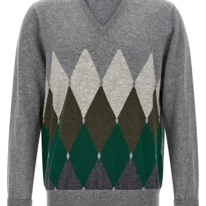 Ballantyne - Argyle Pattern Sweater - Größe 58 - grau Ballantyne - Argyle Pattern Sweater - Größe 58 - grau