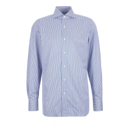 Finamore - Napoli Hemd Streifen - Größe 40 - blau Finamore - Napoli Hemd Streifen - Größe 40 - blau