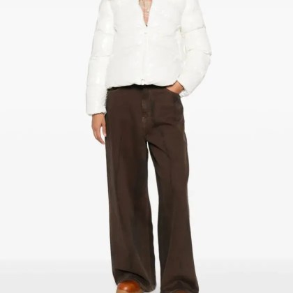 Pinko - Puffy White Down Coat With Glossy Finish And High - Größe 44 - weiß – Bild 2