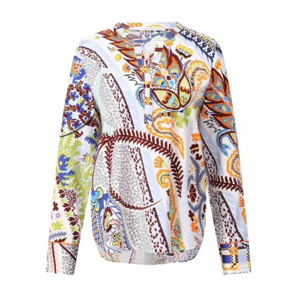 Herzensangelegenheit - Blusenshirt aus Seide & Muster - Größe 46 - bunt Herzensangelegenheit - Blusenshirt aus Seide & Muster - Größe 46 - bunt