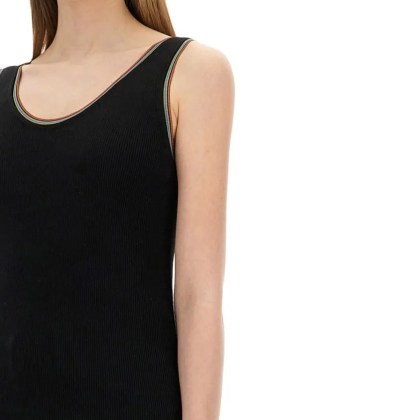 Paul Smith - Ribbed Black Cotton Tank Top - Größe S - schwarz – Bild 2