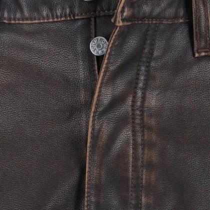 Sunflower - High-Waisted Brown Eco-Leather Straight-Leg Trouse - Größe 30 - schwarz – Bild 3