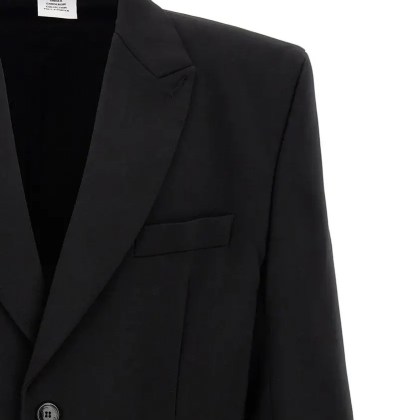 Vetements - Logo Embroidered' Blazer - Größe XS - schwarz – Bild 3